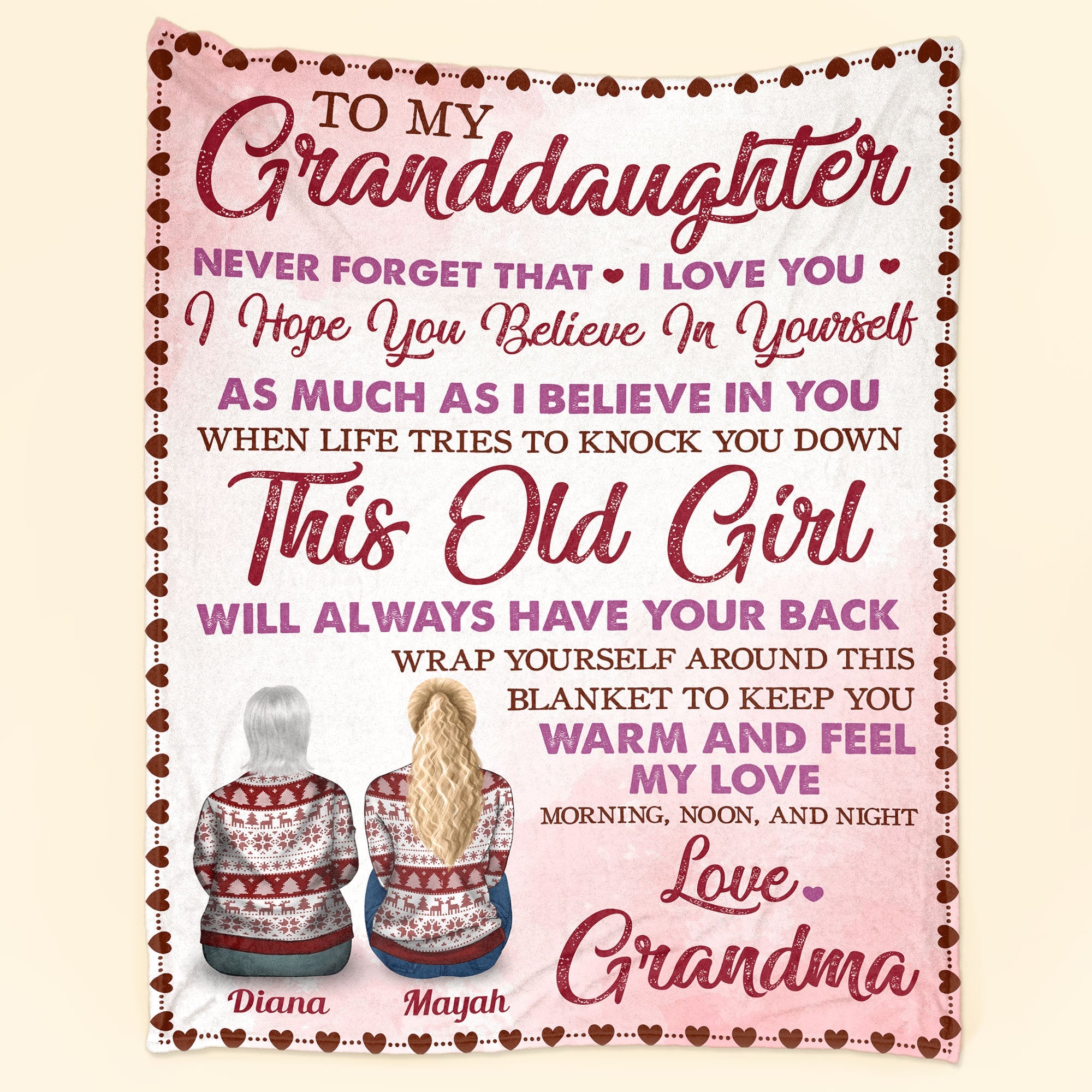 1-FLEECE-_1_-FAM260902NNTL_c29173c8-f5af-4943-bd8d-c9e91665c22a.jpg To My Granddaughter - Personalized Blanket - Birthday Christmas Gift For Granddaughters, Grandkids Big Size - Image 1